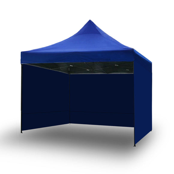 NNEDSZ 3x3m Pop Up Gazebo Outdoor Tent Folding Marquee Party Camping Market Canopy w/ Side Wall - blue