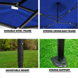NNEDSZ 3x3m Pop Up Gazebo Outdoor Tent Folding Marquee Party Camping Market Canopy w/ Side Wall - blue