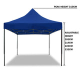 NNEDSZ 3x3m Pop Up Gazebo Outdoor Tent Folding Marquee Party Camping Market Canopy w/ Side Wall - blue