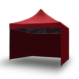 NNEDSZ 3x3m Pop Up Gazebo Outdoor Tent Folding Marquee Party Camping Market Canopy w/ Side Wall - red