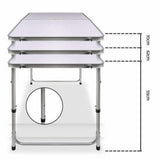 NNEDSZ Portable Folding Picnic Camping Set BBQ Party Aluminium Table 4 Foldable Chairs