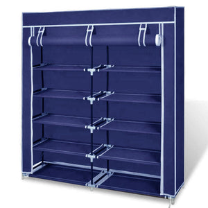 NNEDSZ 2 Doors with Cover Portable Storage Shoe Rack Cabinet Wardrobe - navy