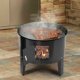 NNEDSZ NEW 3in1 Portable Charcoal Vertical Smoker BBQ Roaster Grill Steel Water Steamer