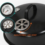 NNEDSZ NEW 3in1 Portable Charcoal Vertical Smoker BBQ Roaster Grill Steel Water Steamer