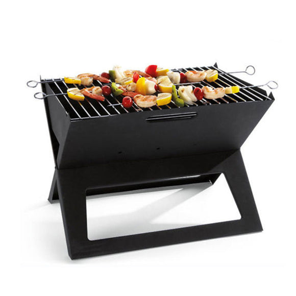 NNEDSZ Portable Notebook Grill Foldable Folding Charcoal BBQ Camping Picnic Barbecue