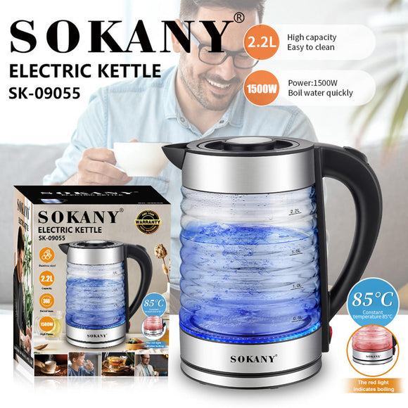 NNEDSZ Sokany LED Electric Kettle – Stylish, Powerful & Safe