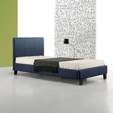 NNEDSZ Single PU Leather Bed Frame Blue