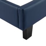 NNEDSZ Single PU Leather Bed Frame Blue