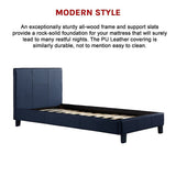 NNEDSZ Single PU Leather Bed Frame Blue