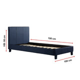 NNEDSZ Single PU Leather Bed Frame Blue