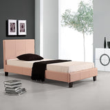 NNEDSZ Single PU Leather Bed Frame Pink
