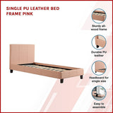 NNEDSZ Single PU Leather Bed Frame Pink