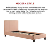 NNEDSZ Single PU Leather Bed Frame Pink