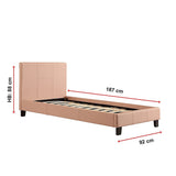 NNEDSZ Single PU Leather Bed Frame Pink