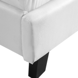 NNEDSZ Double PU Leather Bed Frame White