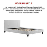NNEDSZ Double PU Leather Bed Frame White