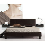 NNEDSZ Double PU Leather Bed Frame Brown