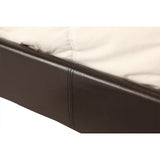NNEDSZ Double PU Leather Bed Frame Brown
