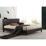 NNEDSZ Double PU Leather Bed Frame Brown