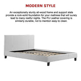 NNEDSZ Queen PU Leather Bed Frame White