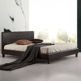 NNEDSZ Queen PU Leather Bed Frame Brown