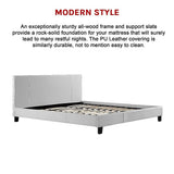 NNEDSZ King PU Leather Bed Frame White