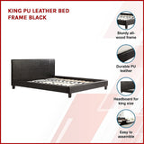 NNEDSZ King PU Leather Bed Frame Black