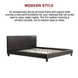 NNEDSZ King PU Leather Bed Frame Black