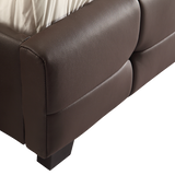 NNEDSZ Double PU Leather Deluxe Bed Frame Brown