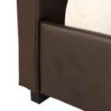 NNEDSZ Double PU Leather Deluxe Bed Frame Brown
