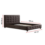 NNEDSZ Double PU Leather Deluxe Bed Frame Brown