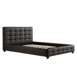 NNEDSZ Double PU Leather Deluxe Bed Frame Black