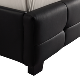 NNEDSZ Double PU Leather Deluxe Bed Frame Black