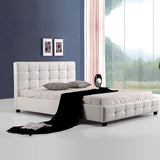 NNEDSZ Queen PU Leather Deluxe Bed Frame White
