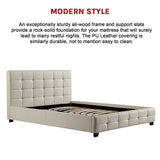 NNEDSZ Queen PU Leather Deluxe Bed Frame White