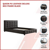 NNEDSZ Queen PU Leather Deluxe Bed Frame Black