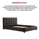 NNEDSZ Queen PU Leather Deluxe Bed Frame Black