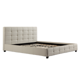 NNEDSZ King PU Leather Deluxe Bed Frame White