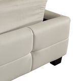 NNEDSZ King PU Leather Deluxe Bed Frame White
