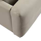 NNEDSZ King PU Leather Deluxe Bed Frame White