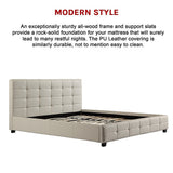 NNEDSZ King PU Leather Deluxe Bed Frame White