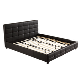 NNEDSZ King PU Leather Deluxe Bed Frame Black