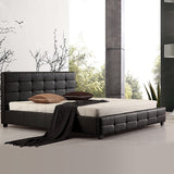 NNEDSZ King PU Leather Deluxe Bed Frame Black