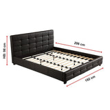 NNEDSZ King PU Leather Deluxe Bed Frame Black
