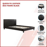NNEDSZ Queen PU Leather Bed Frame Black