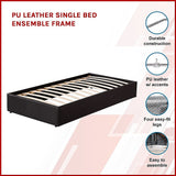 NNEDSZ PU Leather Single Bed Ensemble Frame