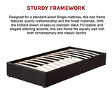 NNEDSZ PU Leather Single Bed Ensemble Frame