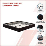 NNEDSZ PU Leather King Bed Ensemble Frame