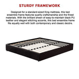 NNEDSZ PU Leather King Bed Ensemble Frame