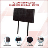 NNEDSZ PU Leather Single Bed Headboard Bedhead - Brown
